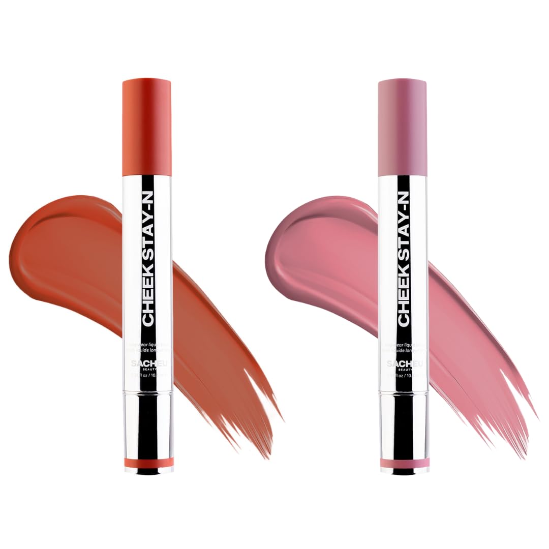 Sacheu Cheek STAY-N Liquid Blush for Cheeks — High Pigment, Buildable, Lightweight Cream Blush for Dewy & Radiant Flushed Cheeks — Long-lasting & Cruelty Free (I'm Cute)