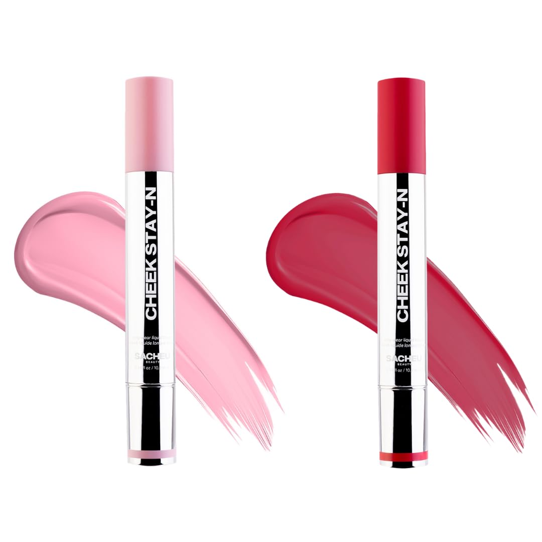 Sacheu Cheek STAY-N Liquid Blush for Cheeks — High Pigment, Buildable, Lightweight Cream Blush for Dewy & Radiant Flushed Cheeks — Long-lasting & Cruelty Free (I'm Cute)