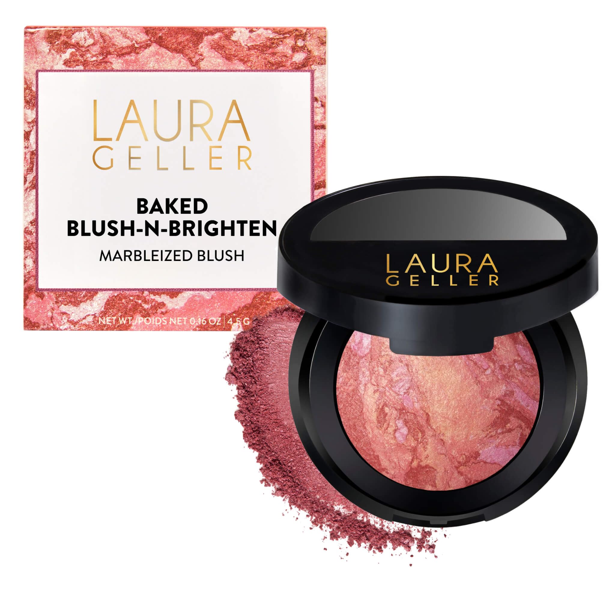 LAURA GELLER NEW YORK Baked Blush-n-Brighten for Mature Skin - 01 Pink Buttercream- Powder Blush Won't Settle into Fine Lines - Buildable Natural Finish – Longlasting Formula - Made in Italy​
