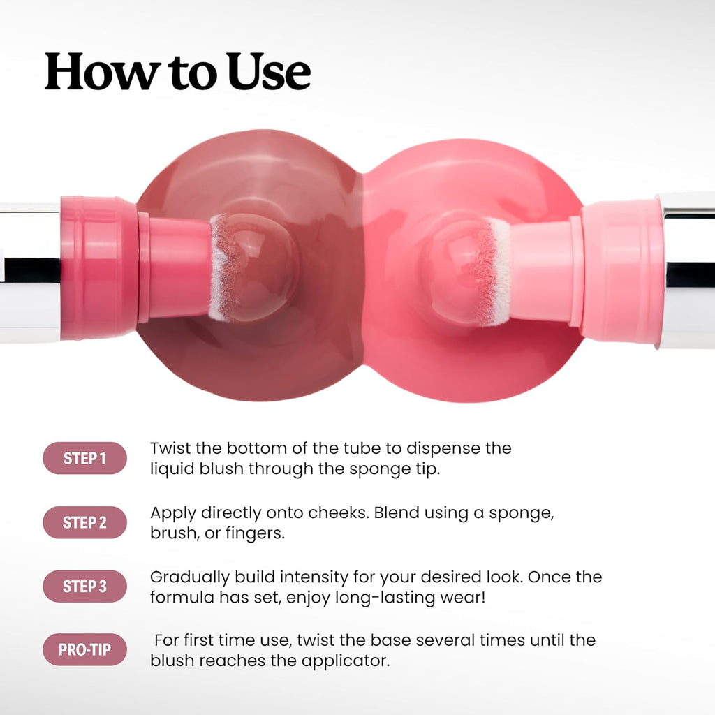 Sacheu Cheek STAY-N Liquid Blush for Cheeks — High Pigment, Buildable, Lightweight Cream Blush for Dewy & Radiant Flushed Cheeks — Long-lasting & Cruelty Free (I'm Cute)