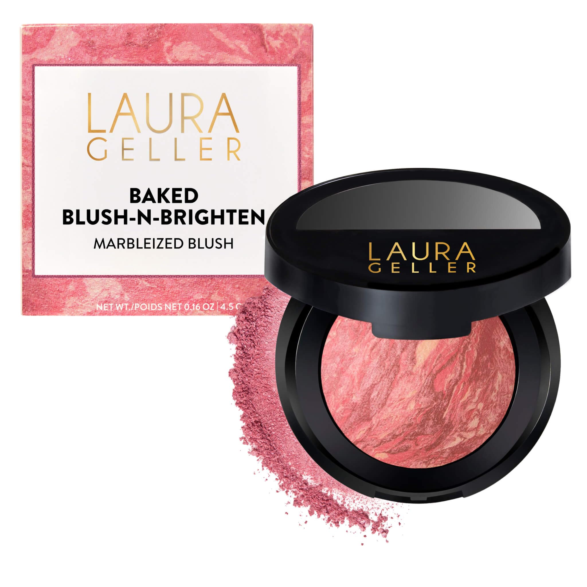 LAURA GELLER NEW YORK Baked Blush-n-Brighten for Mature Skin - 01 Pink Buttercream- Powder Blush Won't Settle into Fine Lines - Buildable Natural Finish – Longlasting Formula - Made in Italy​