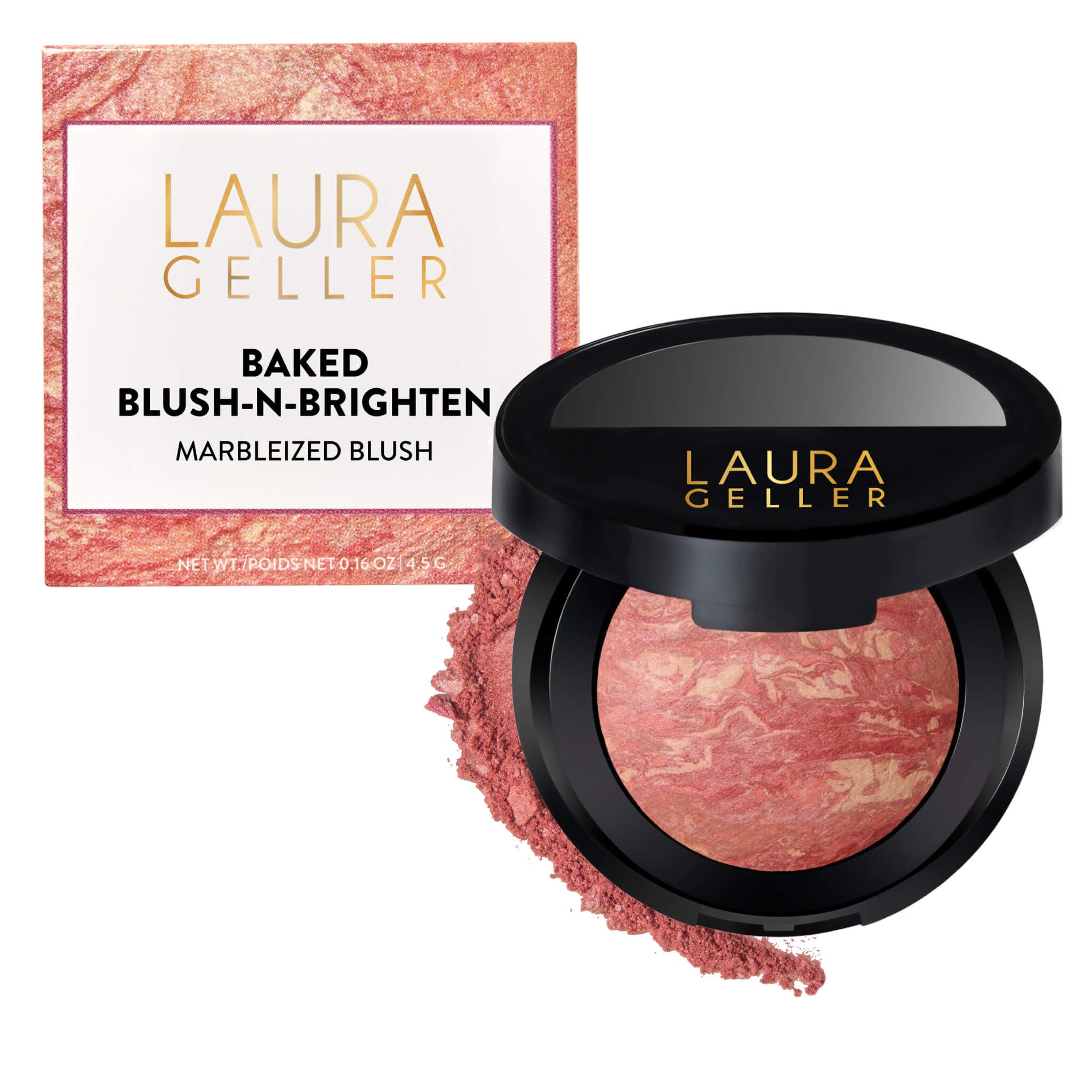 LAURA GELLER NEW YORK Baked Blush-n-Brighten for Mature Skin - 01 Pink Buttercream- Powder Blush Won't Settle into Fine Lines - Buildable Natural Finish – Longlasting Formula - Made in Italy​