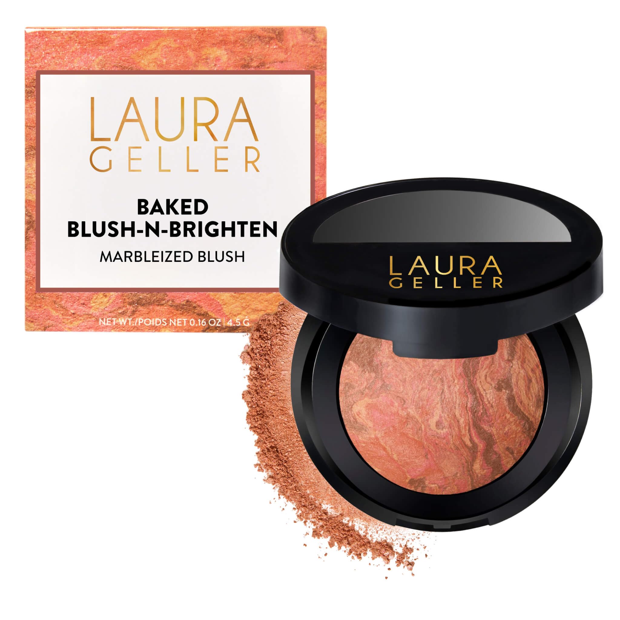 LAURA GELLER NEW YORK Baked Blush-n-Brighten for Mature Skin - 01 Pink Buttercream- Powder Blush Won't Settle into Fine Lines - Buildable Natural Finish – Longlasting Formula - Made in Italy​