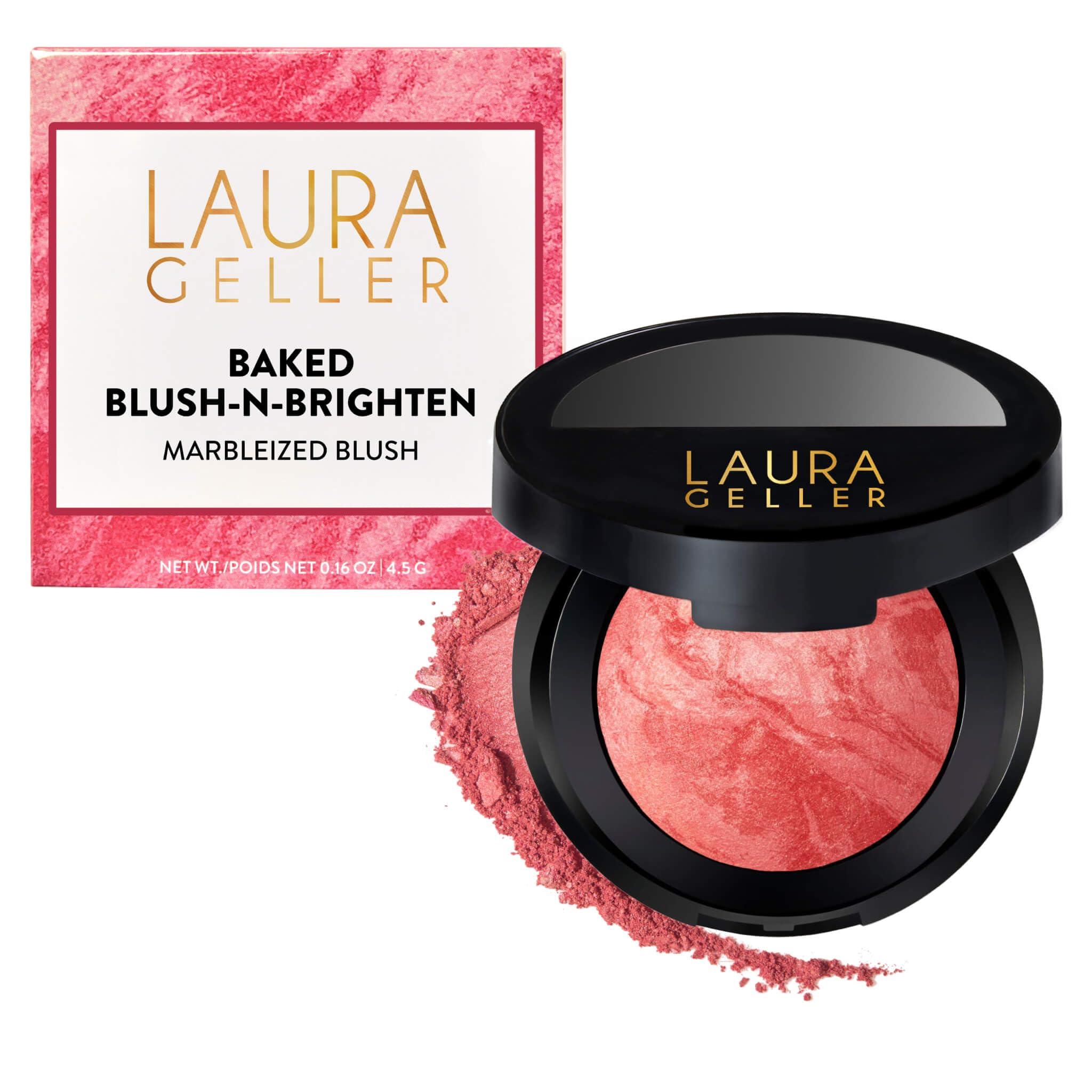 LAURA GELLER NEW YORK Baked Blush-n-Brighten for Mature Skin - 01 Pink Buttercream- Powder Blush Won't Settle into Fine Lines - Buildable Natural Finish – Longlasting Formula - Made in Italy​