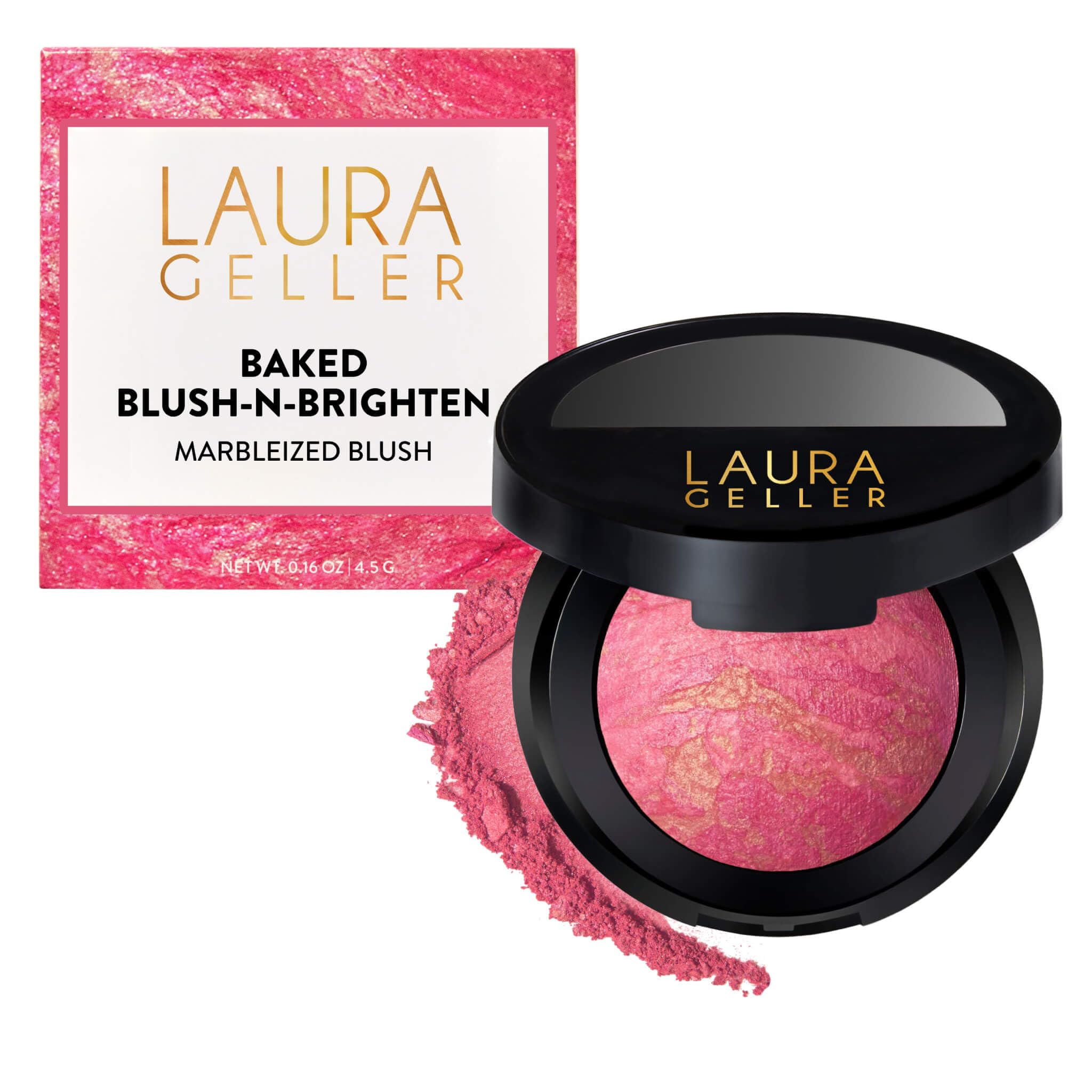 LAURA GELLER NEW YORK Baked Blush-n-Brighten for Mature Skin - 01 Pink Buttercream- Powder Blush Won't Settle into Fine Lines - Buildable Natural Finish – Longlasting Formula - Made in Italy​