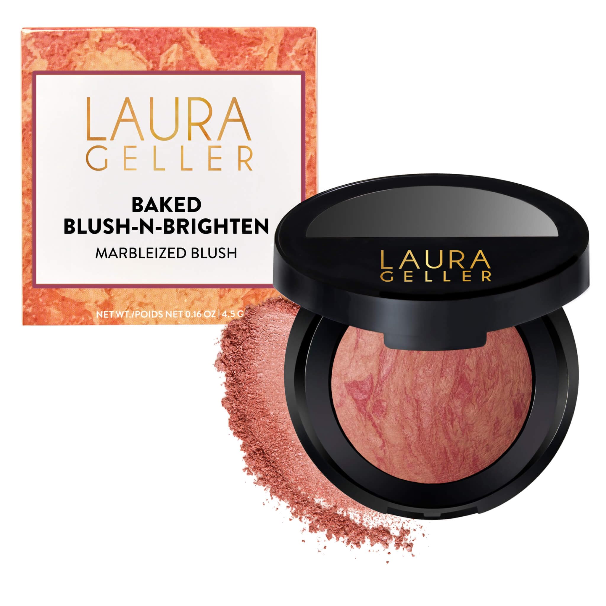 LAURA GELLER NEW YORK Baked Blush-n-Brighten for Mature Skin - 01 Pink Buttercream- Powder Blush Won't Settle into Fine Lines - Buildable Natural Finish – Longlasting Formula - Made in Italy​