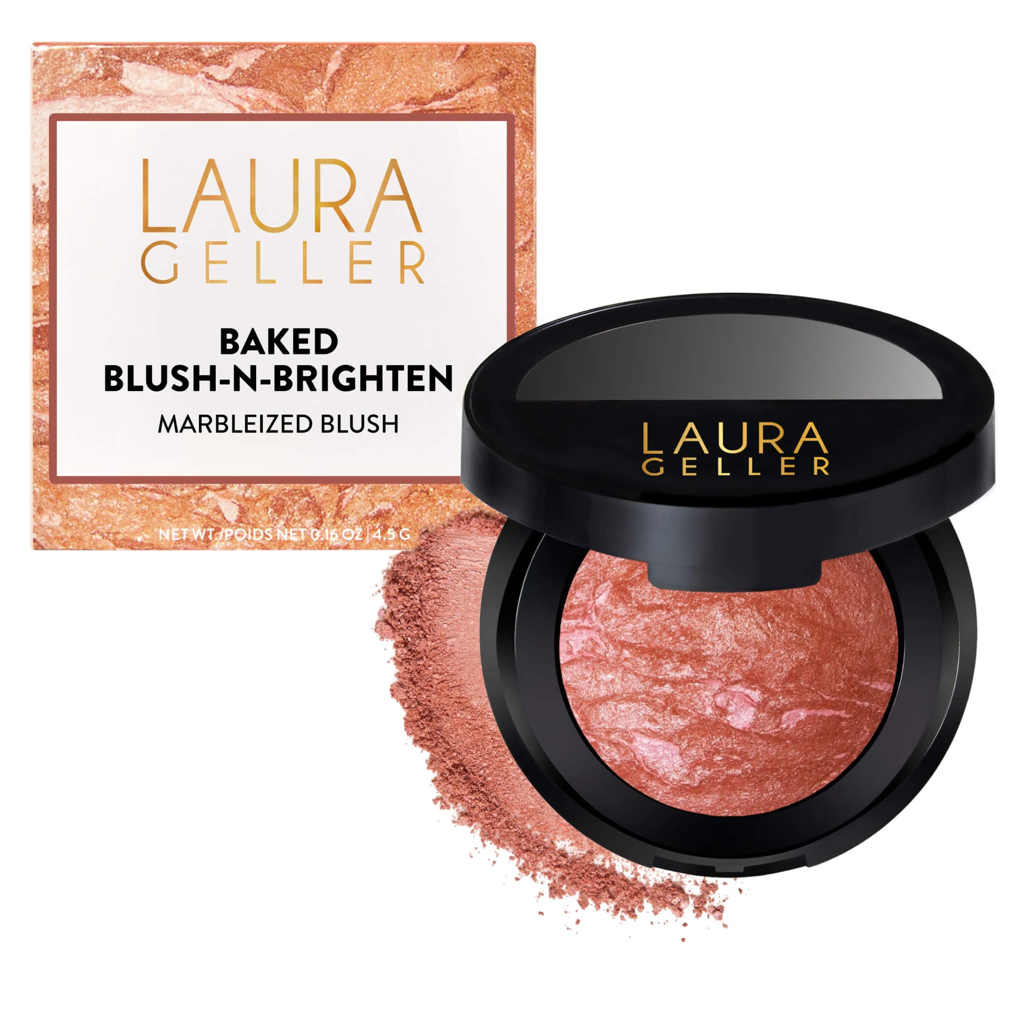 LAURA GELLER NEW YORK Baked Blush-n-Brighten for Mature Skin - 01 Pink Buttercream- Powder Blush Won't Settle into Fine Lines - Buildable Natural Finish – Longlasting Formula - Made in Italy​