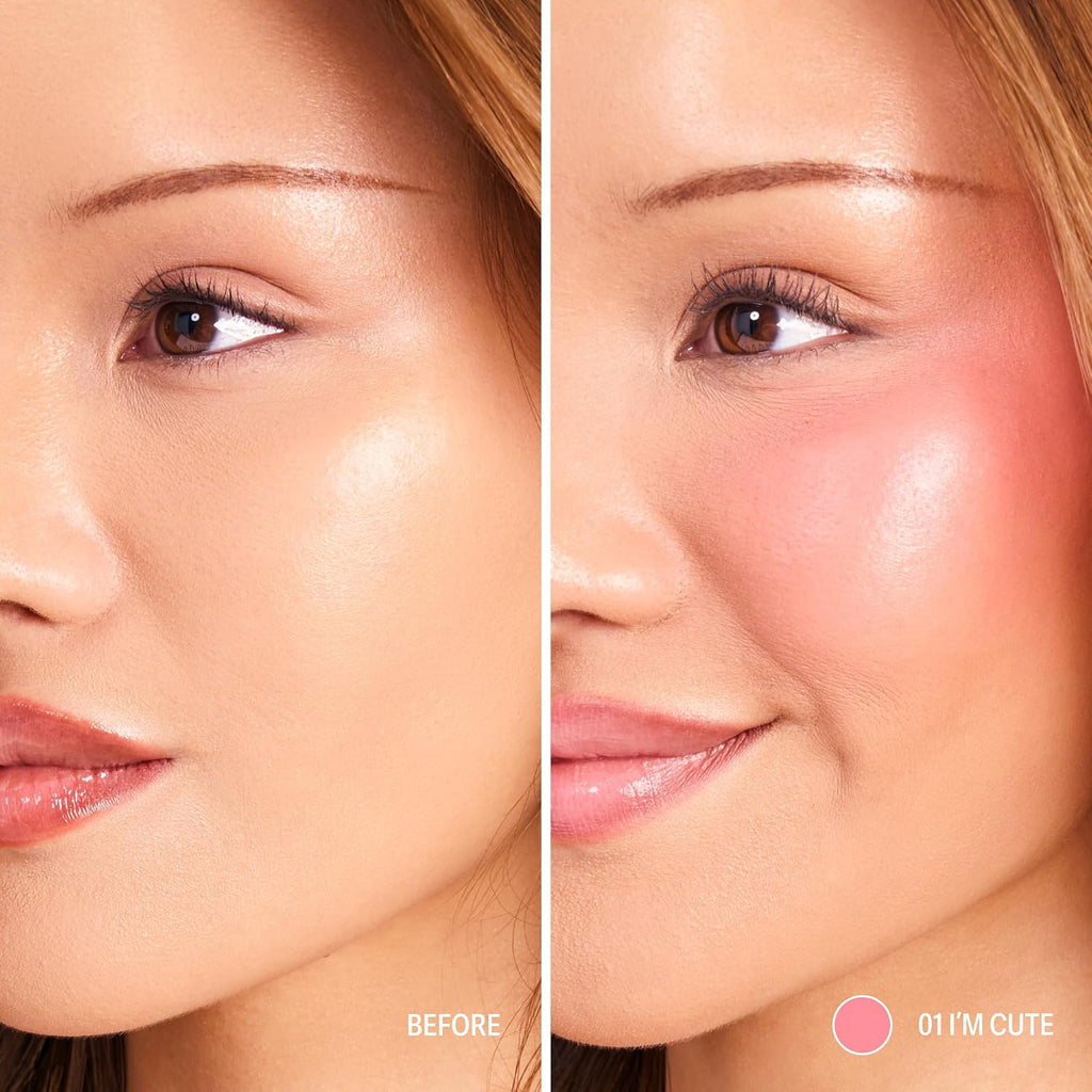 Sacheu Cheek STAY-N Liquid Blush for Cheeks — High Pigment, Buildable, Lightweight Cream Blush for Dewy & Radiant Flushed Cheeks — Long-lasting & Cruelty Free (I'm Cute)